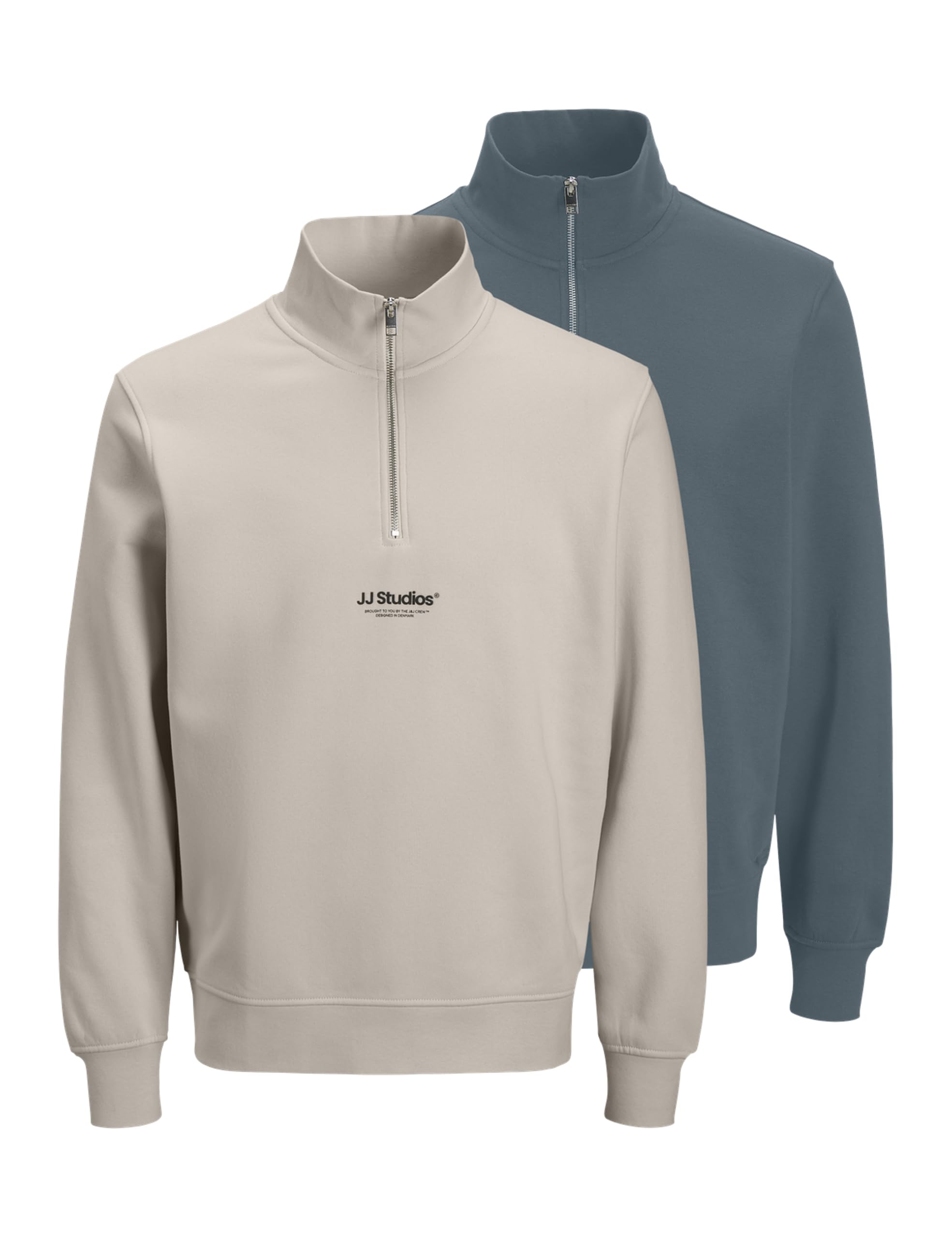 JACK & JONES Jjesoho Sweat Quarter Zip Hn 2Pk Mp, stormy weather, XS
