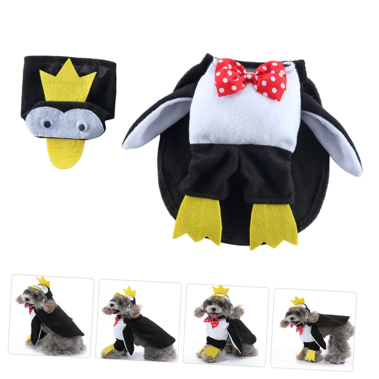 YARNOW 2 Set Pet Trasformazione Costume Halloween Pet Costume Cane Del Capo Cat Pinguino Mantello Animale Del Fumetto Costumi Del Cane Pinguino Costume Del Cane Costume Di Babbo Natale
