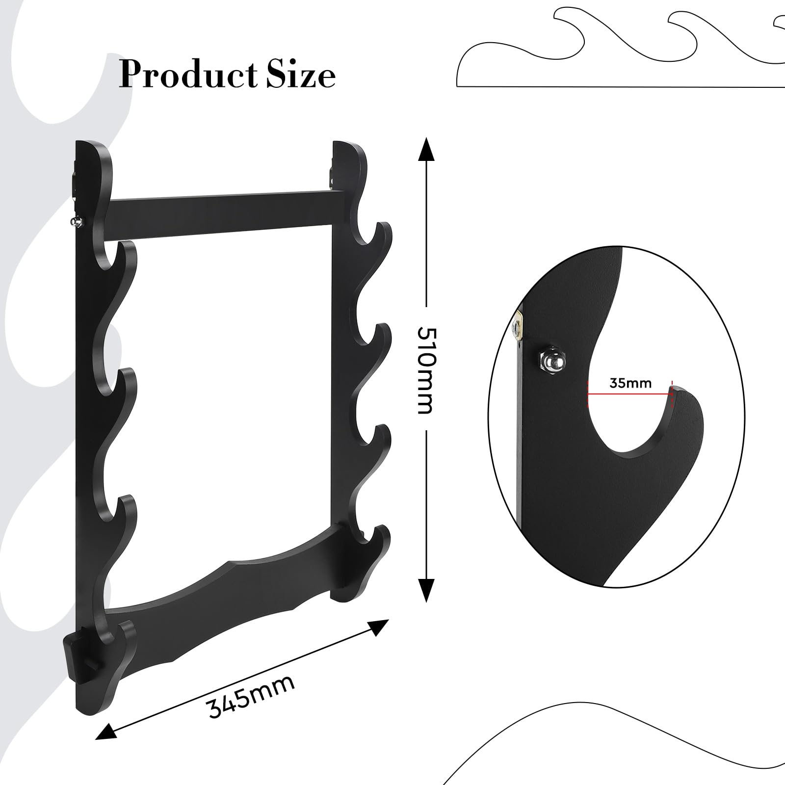 ERMMZHZW Supporto Per Spada Laser Supporto Per Spada Katana Supporto Per Coltello Da Samurai Espositore Da Scrivania In Legno Acrilico Supporto Orizzontale Per (doppio Decker - Foto 10