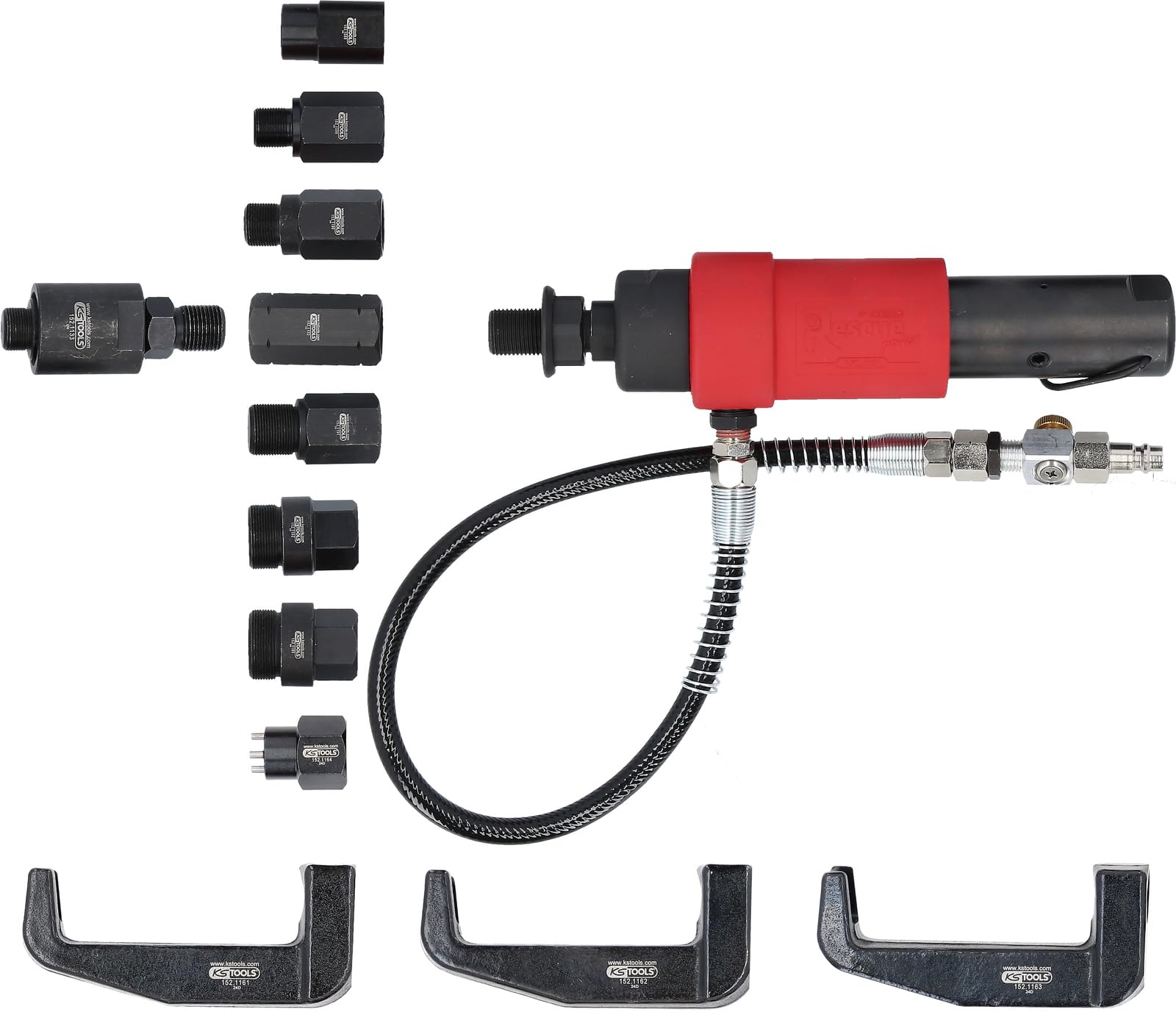 KS Tools 152.1130 Druckluft Injektoren-Auszieher-Satz, 9-tlg