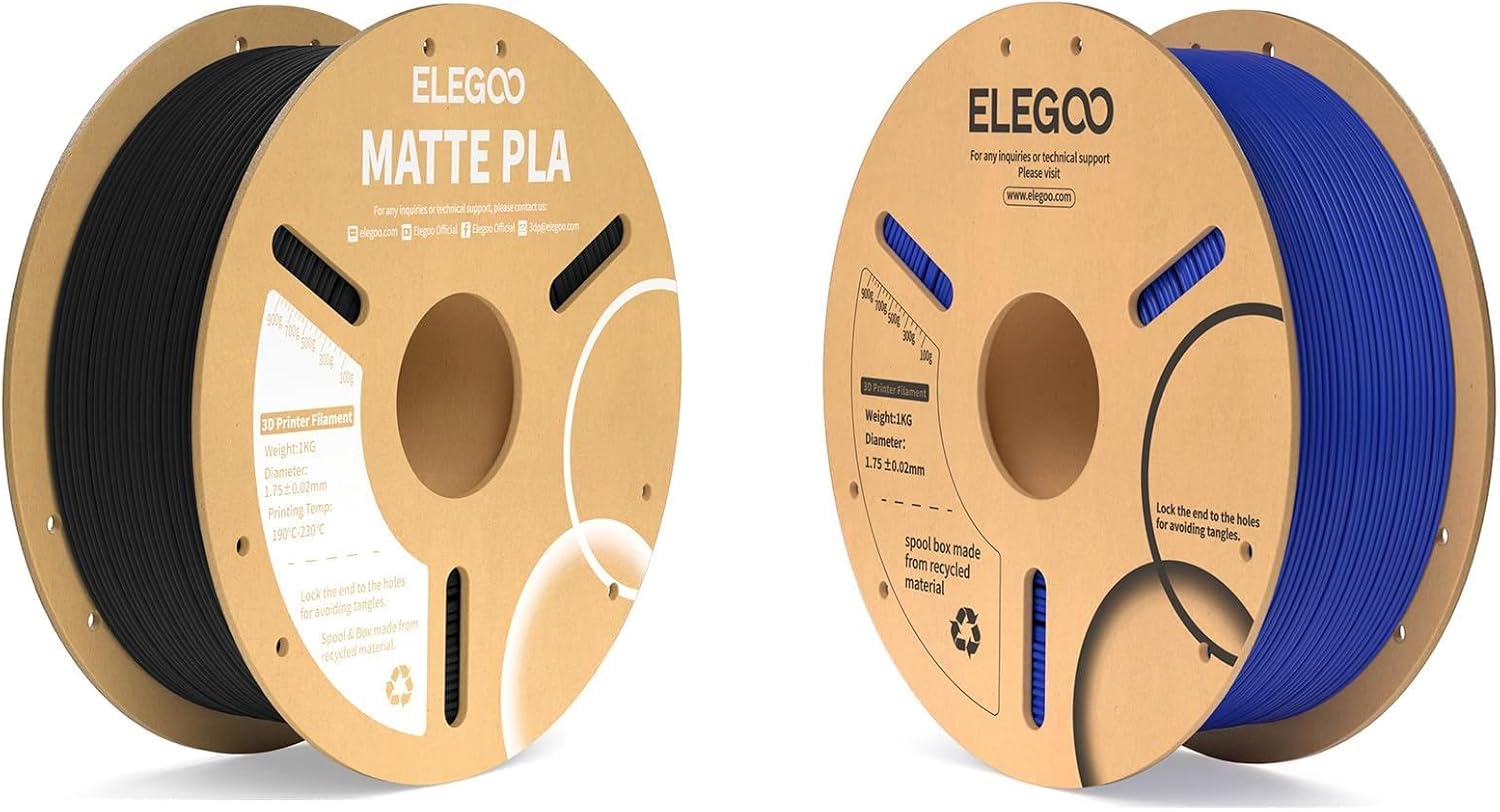 Matte PLA Filament Matte Black 1KG & PLA Filament Dark Blue 1KG