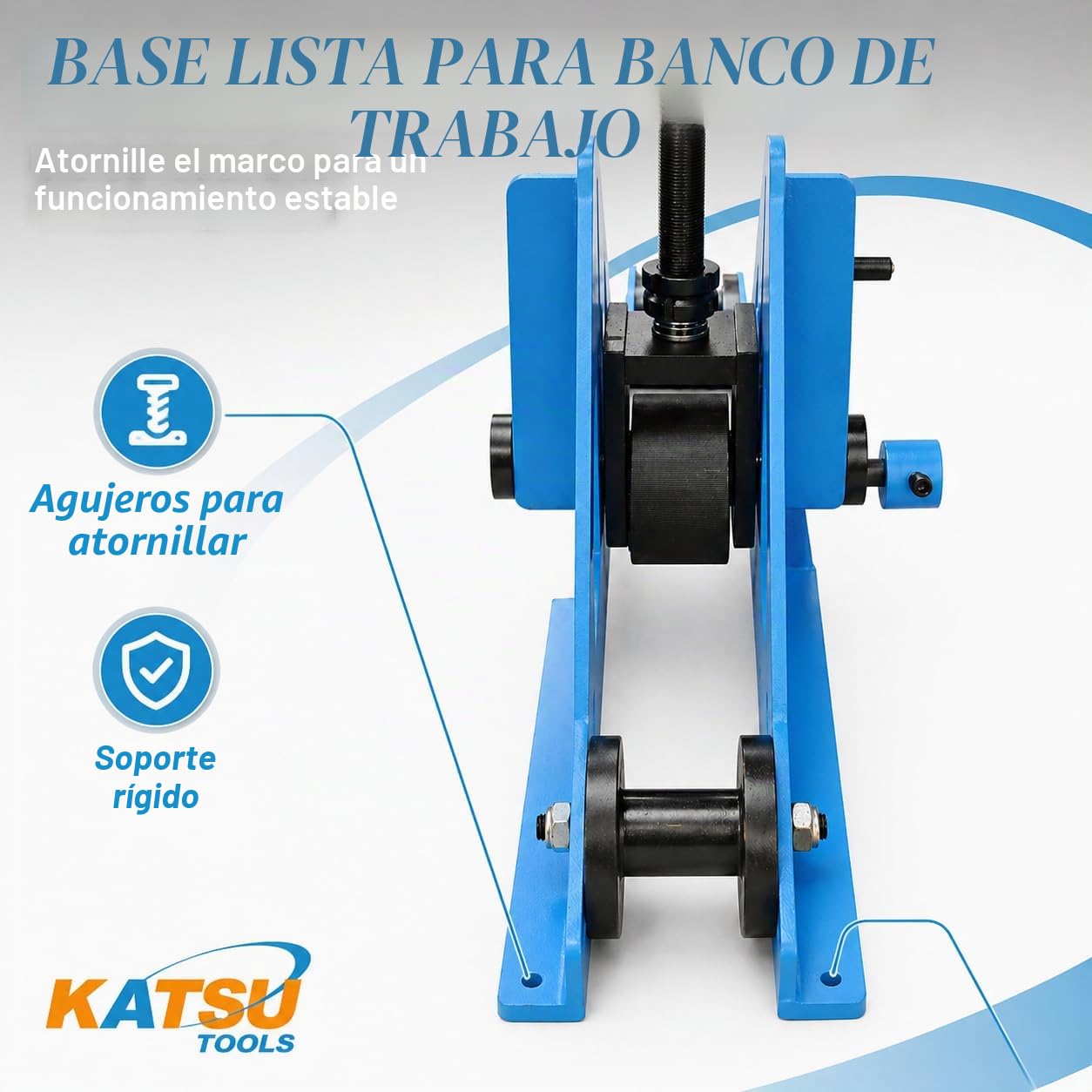 KATSU Dobladora de Tubos 1-1/2" Dobladora de Barra Plana de Rolling Rodillo de Tubo Cuadrado y Rectangular Manual Ajustable para Acero Dulce Cobre y Aluminio 165119