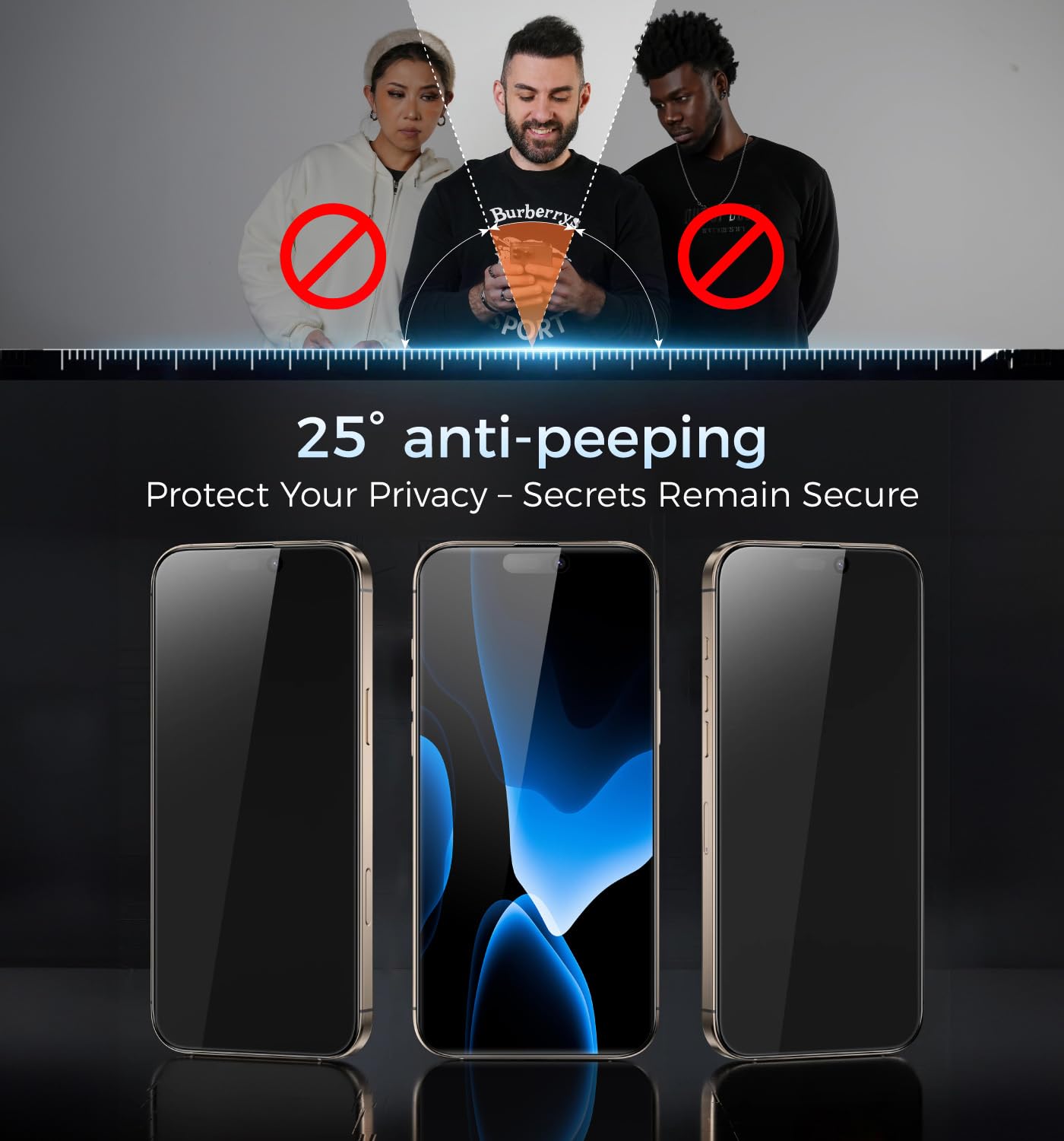 MAGIC JOHN 2 pezzi per iPhone 16 ProMax per protezione schermo (6,9 pollici), eliminazione automatica della polvere 9H, trasparente HD, senza bolle, facile da installare