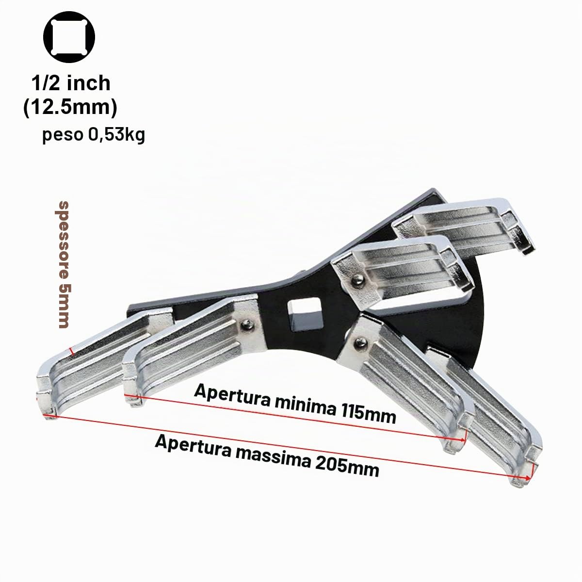Strumento universale per pompe del carburante, anello di bloccaggio, anello di sicurezza per auto, coperchio del serbatoio, chiave inglese, chiave regolabile, accessorio per auto