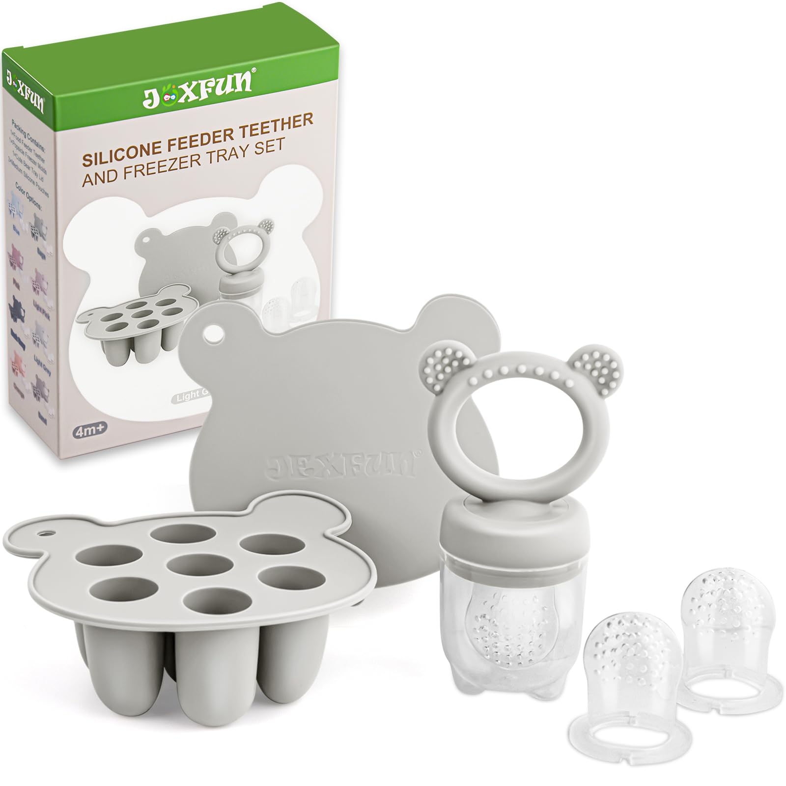 JEXFUN Frutta e mini congelatore per bambini, combinazione di vassoi per latte materno, silicone senza BPA, per un'alimentazione sicura dei bambini