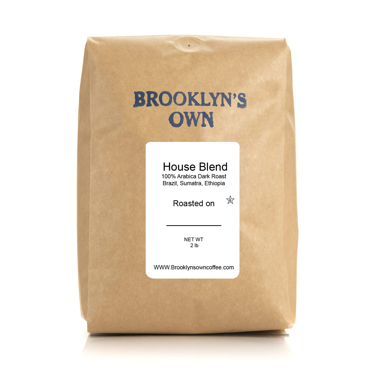 Brooklyn's Own Dark Roast House Blend Whole Bean Coffee - 100% Arabica From Brazil, Sumatra and Ethiopia (2 LB)