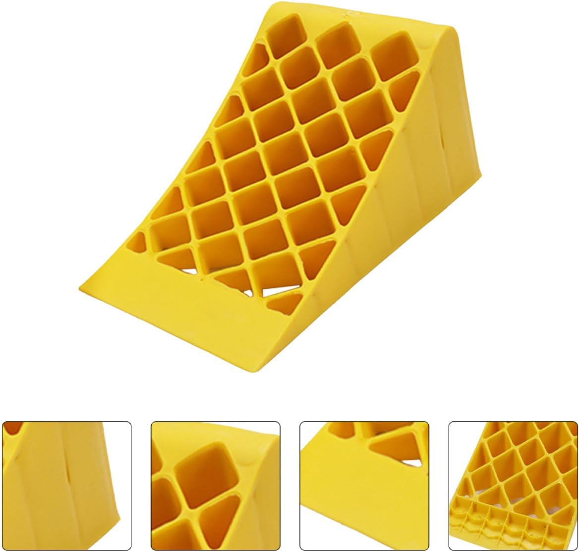Luxshiny Portable Plastic Tire Chock Vehicle Wheel Stopper 390x160x180mm Non-Slip Car Ramp Block for Rv Truck Camper Trailer Parking Safety