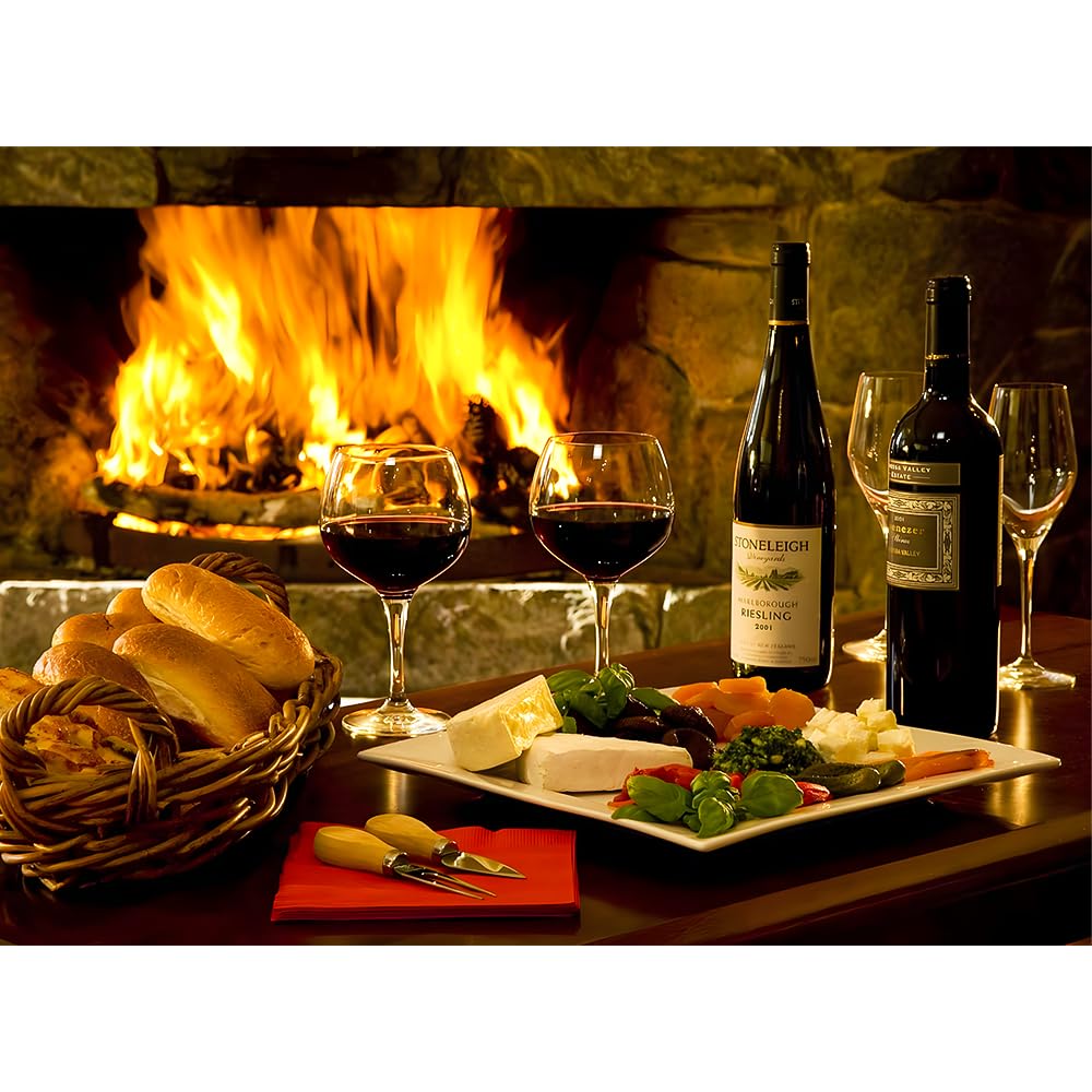 500 Piece Puzzles for Adults - Red Wine Jigsaw Puzzles 500 Pieces - Puzzles 500 Pieces for Adults - Fireplace Puzzles - European Style Home Decoration 20.5 x 15 in