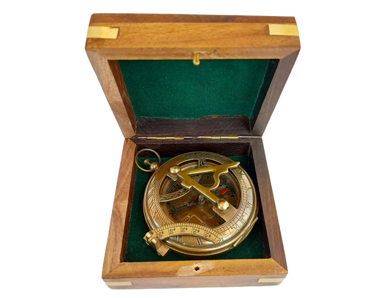 Eurasian Enterprises Antique Vintage Brass Pocket Sundial Watch 3