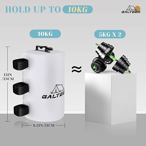 Miniatura 2 de Bolsa de peso de agua para toldo, 176 libras, juego de 8 pesas para patas para toldo desplegable, toldos, tienda de campaña, cenador, color blanco