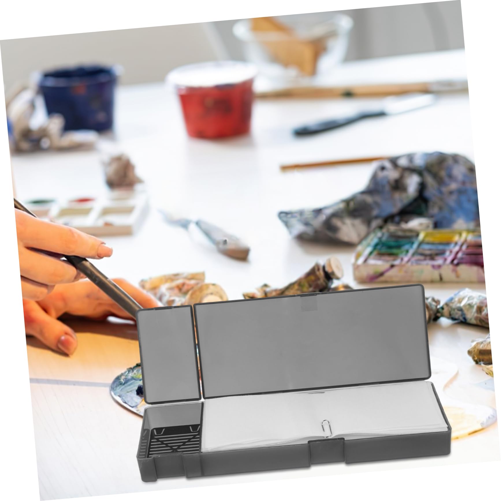 4 Ensembles Palette Humide pour Peinture de Boîte à Pigment pour Modèles pour Mélanger Optimiser Hydratation