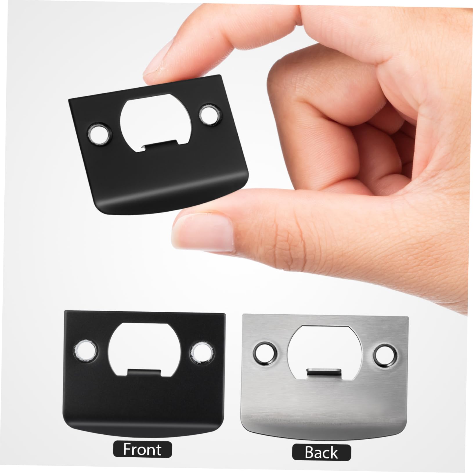 Lurrose 5 Ensembles Plaques De Serrure Acier Inoxydable Résistantes Et Durables Kit Pour Renfort De Porte D Entrée Installation Facile Pour Pêne Dormant Protection Pour Maison 4 Pièces * 5