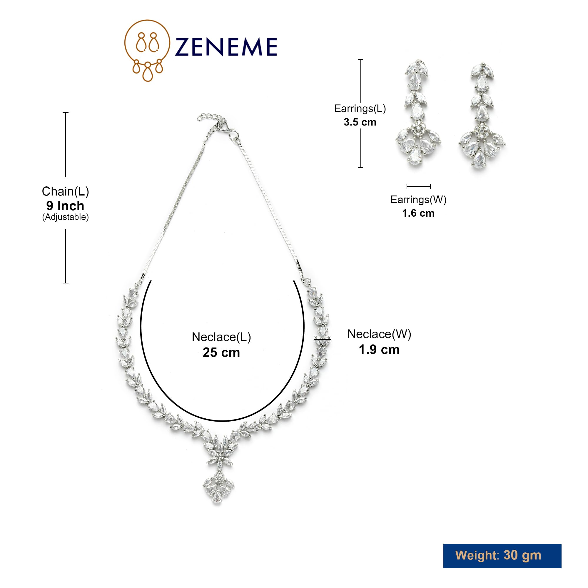Handcrafted Circle Necklace Set (Silver)