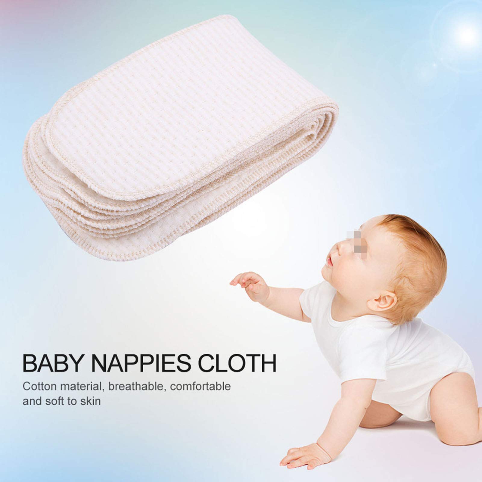 Hztyyier Insert Couche Lavable, 10 pièces éponge Coton Réutilisable Douce pour Change Bébé Nouveau-né