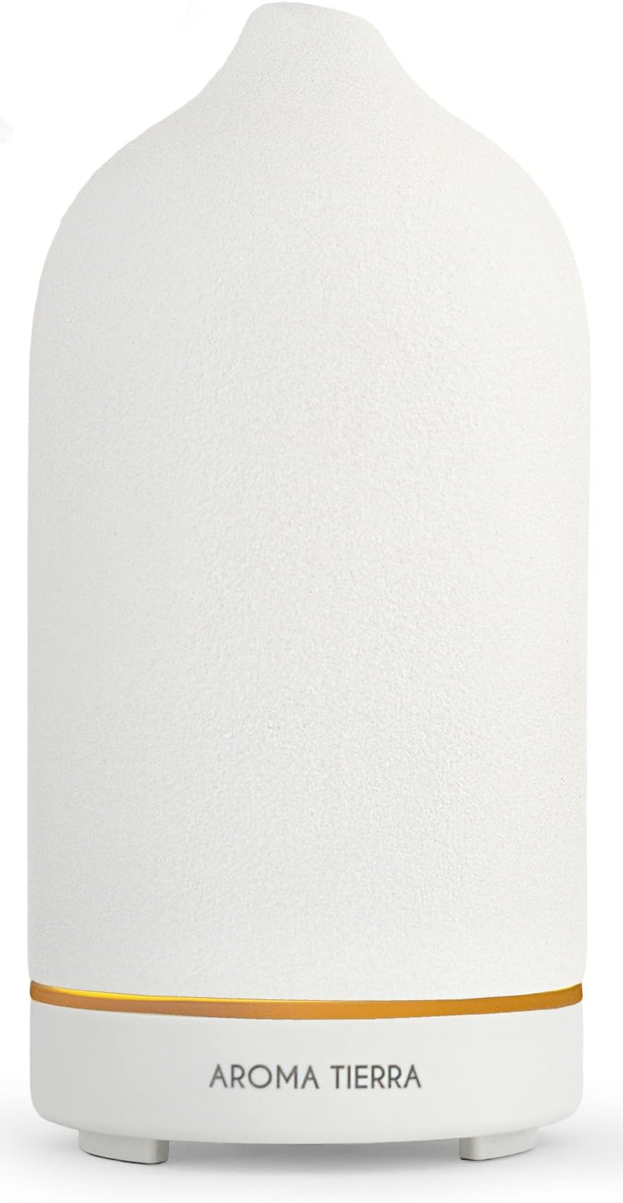 Aroma Tierra Santorini Essential Oil Diffuser with Light - Ceramic Aromatherapy Diffuser for Sleep, Relaxation, Air Scent - Home, Office, Spa Room, Yoga - Ultrasonic Electric Mist Diffuser - White