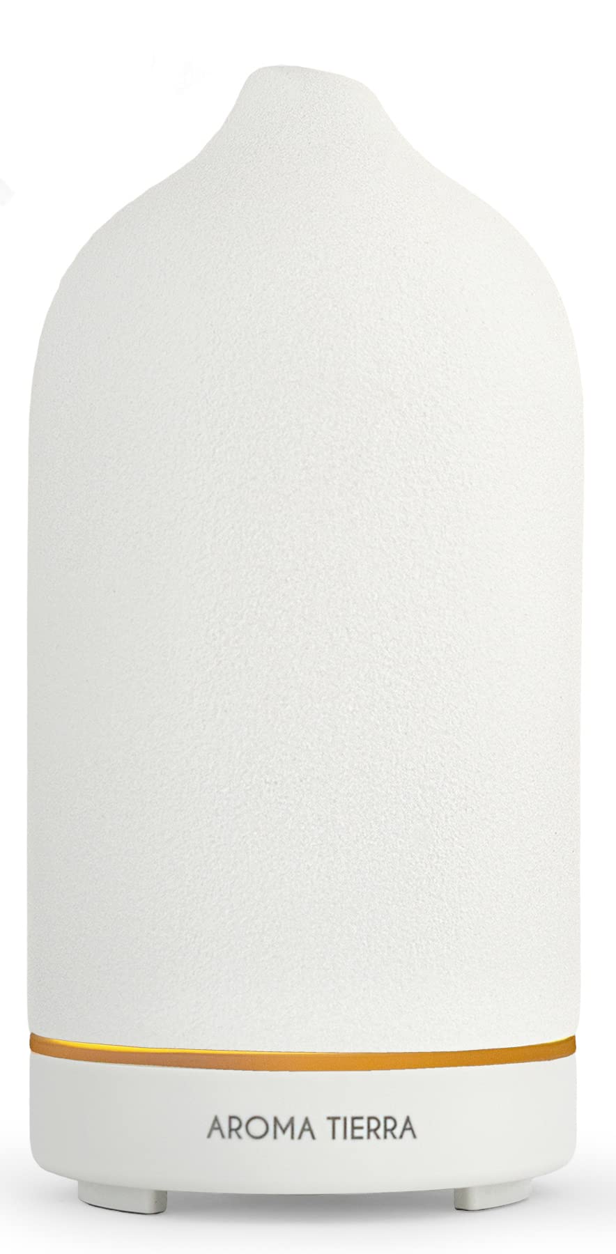 Santorini Essential Oil Diffuser with Light - Ceramic Aromatherapy Diffuser for Sleep, Relaxation, Air Scent - Home, Office, Spa Room, Yoga - Ultrasonic Electric Mist Diffuser - White