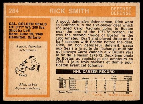 Miniatura 2 de Hockey NHL 1972-73 O-Pee-Chee #284 Rick Smith Seals