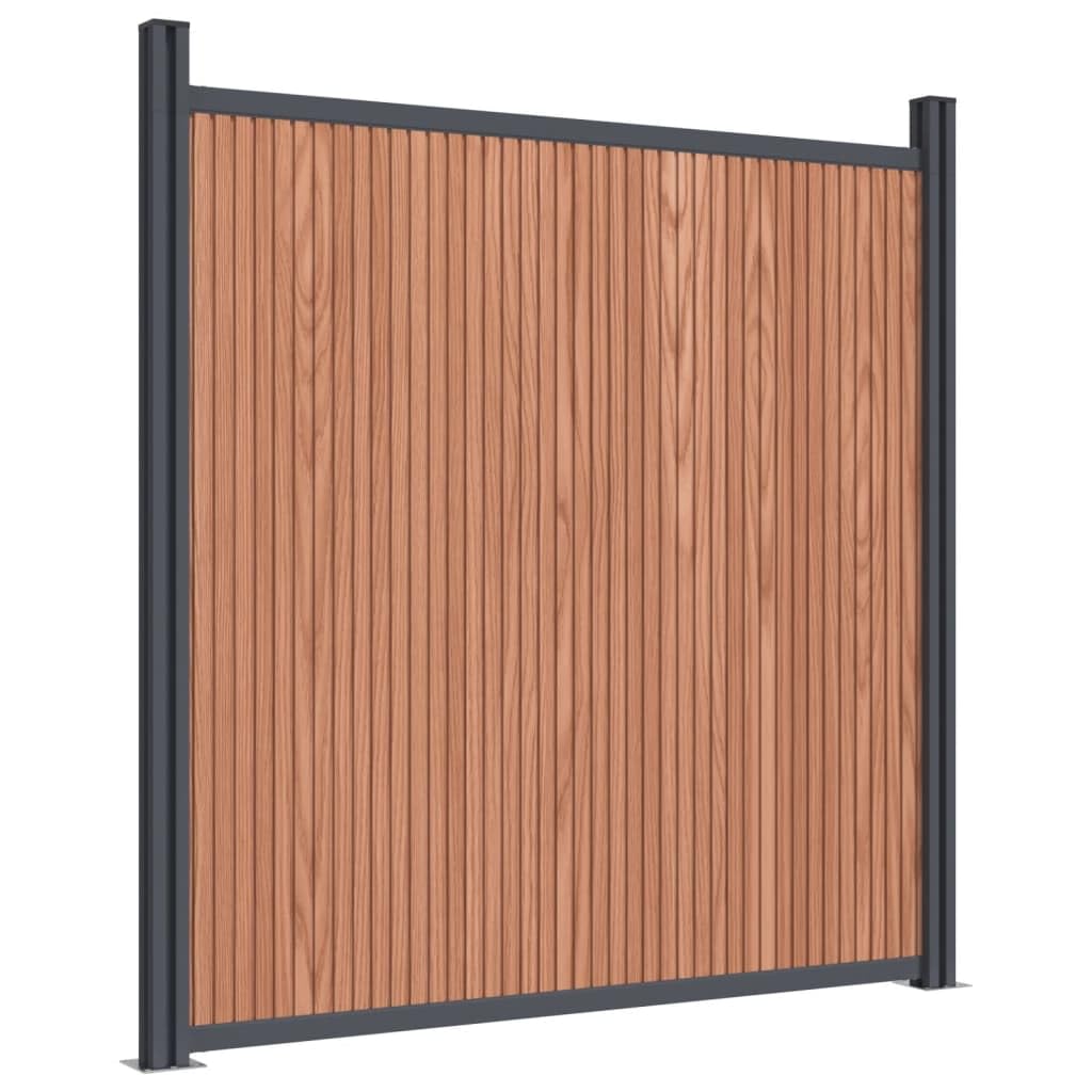 Vallas de jardín de WPC 180 x 186 cm Panel de Valla Jardin, Panel de Valla Elemento de Protección Visual para Terraza y Jardín Marrón