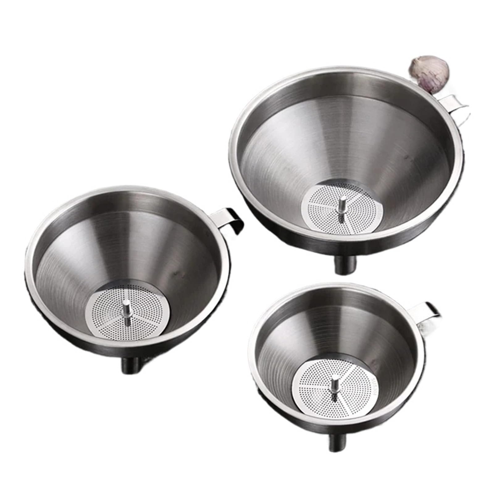 embudo de petaca Embudo de cocina Embudo de acero inoxidable de boca ancha, Mini embudo de Metal, filtro de aceite de cocina for especias, embudo de cocina grande y pequeño for llenar frascos de botel
