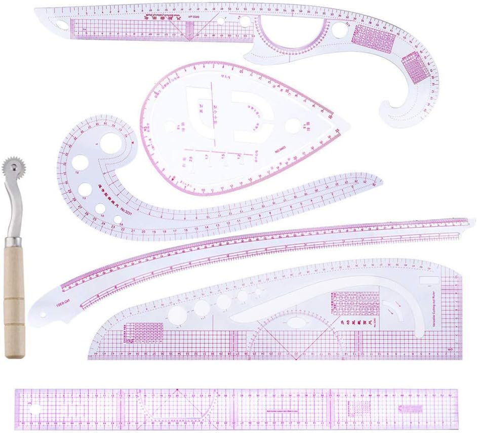 7pcs Sewing Measuring Rulers Clothing Cutting Yardstick Curve Rulers Measuring Tool