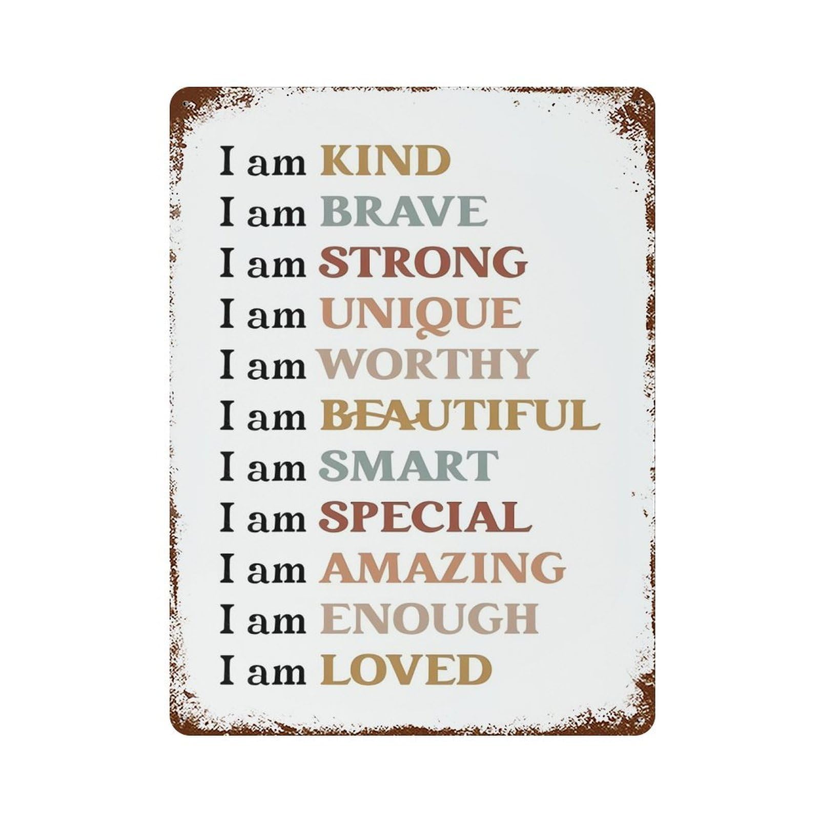 xiaoxiaoshen Affirmations For Kids Wall Decor Art Metal Tin Poster Modern Home Decor Art Home Bar Shop Decorations Vintage Sign 40x30cm