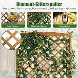 COSTWAY Pergola ze skrzynką na kwiaty z drewna jodłowego, 180 cm, skrzynka na rośliny pnące, podwyższona grządka z kratką dla roślin pnących i otworem drenażowym, donica na kwiaty do ogrodu, na