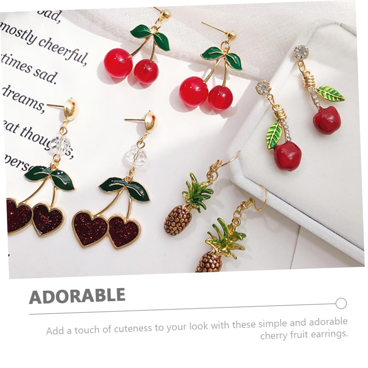 1 Paio di Orecchini di ciliegio minimalisti per Ragazze per Ragazze semplici e Comodi Accessori per Le Orecchie quotidiane