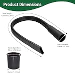 EZ SPARES Flexible Crevice Cleaning Tool 25inch Replacement,Vacuum Hoses Accepting 1-1/4",1-3/8" Attachment for Home Car Detailing Removable Brush Head Univeral,Deep Reach Precision Cleaning