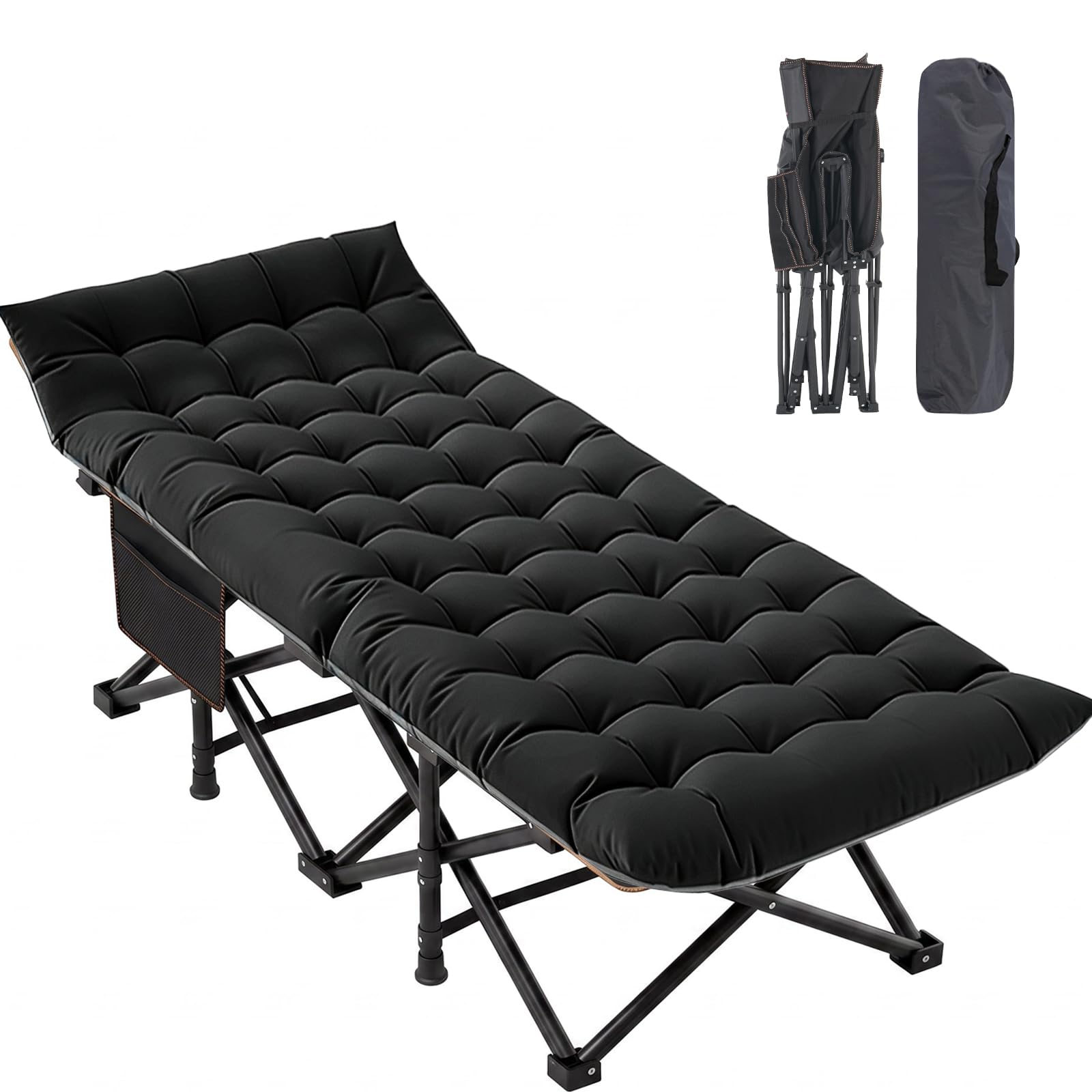 DoCred Folding Camping Cot with Mattress, Heavy Duty Folding Cot