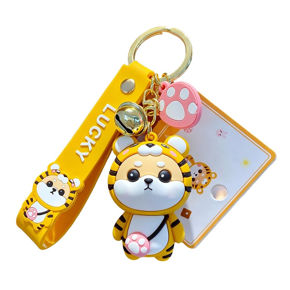 Shining crown Cute Keychain for Women, Cartoon Shiba Inu Pendant Keyring, Handbag Backpack Decorate