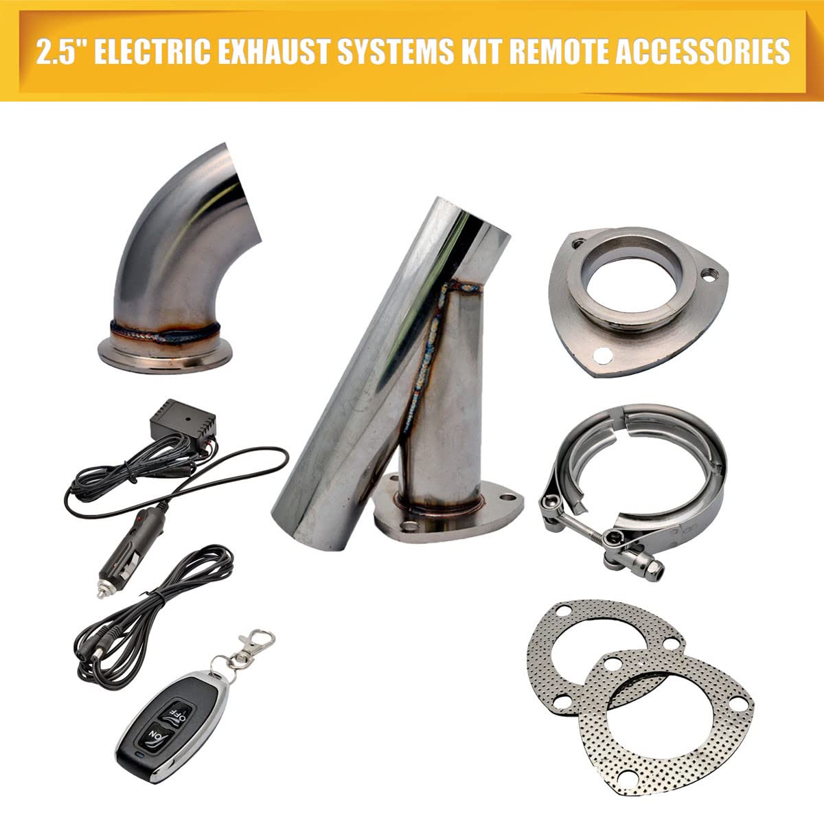 12 V 2,5" elektryczny system wydechowy Catback, system downpipe, stal nierdzewna, zawór E-Cut Out, pilot zdalnego sterowania, system downpipe, zamiennik