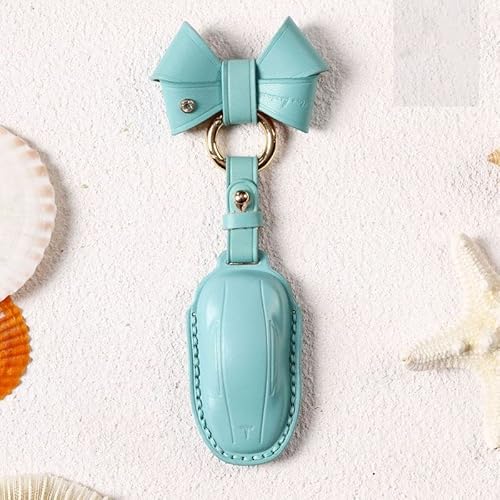 Aolaso Key Fob Cover With Keychain, Leather Car Key Case Protector Compatible With Tesla Model X For Women Gift For Girls #TOP2
