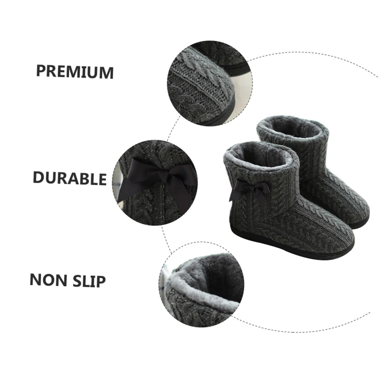 VILLCASE Botas de Casa Mujer Invierno, Zapatillas Antideslizantes