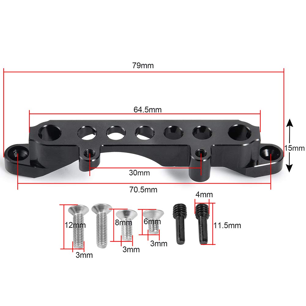 RCLions Soporte de aluminio delantero y trasero para Axial SCX10 iii AXI03007 Upgrades 1/10th RC Crawler Car Accessories