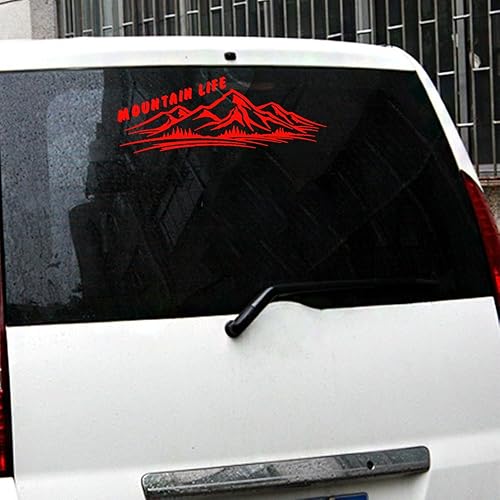 Miniatura 4 de Mountain Vida Árboles de viaje Skyline Calcomanía de Vinilo Para Coche Camión Ventana portátil Die Cut Calcomanía de Parachoques, Gris