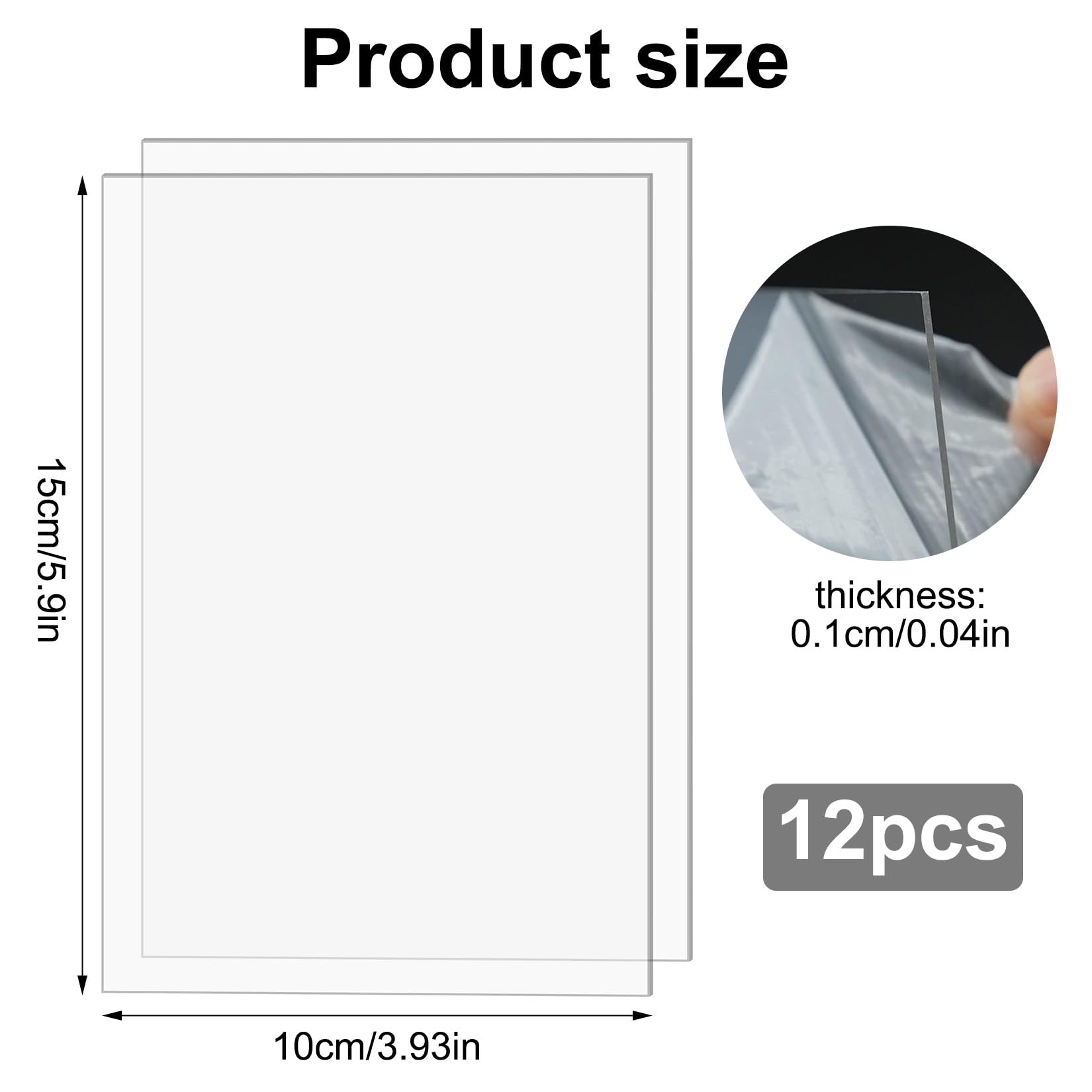 Szaboviktoria Set Van 10 Acrylplaten – 10x15 Cm, 1 Mm Dik, Transparant – Met Beschermfolie – Voor Fotolijsten, Presentaties En DIY Projecten