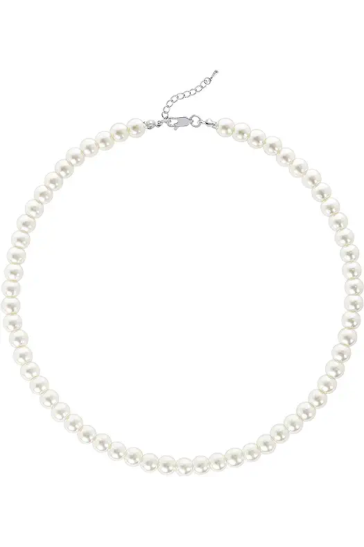 BABEYOND Round Imitation Pearl Necklace Wedding Pearl Necklace...