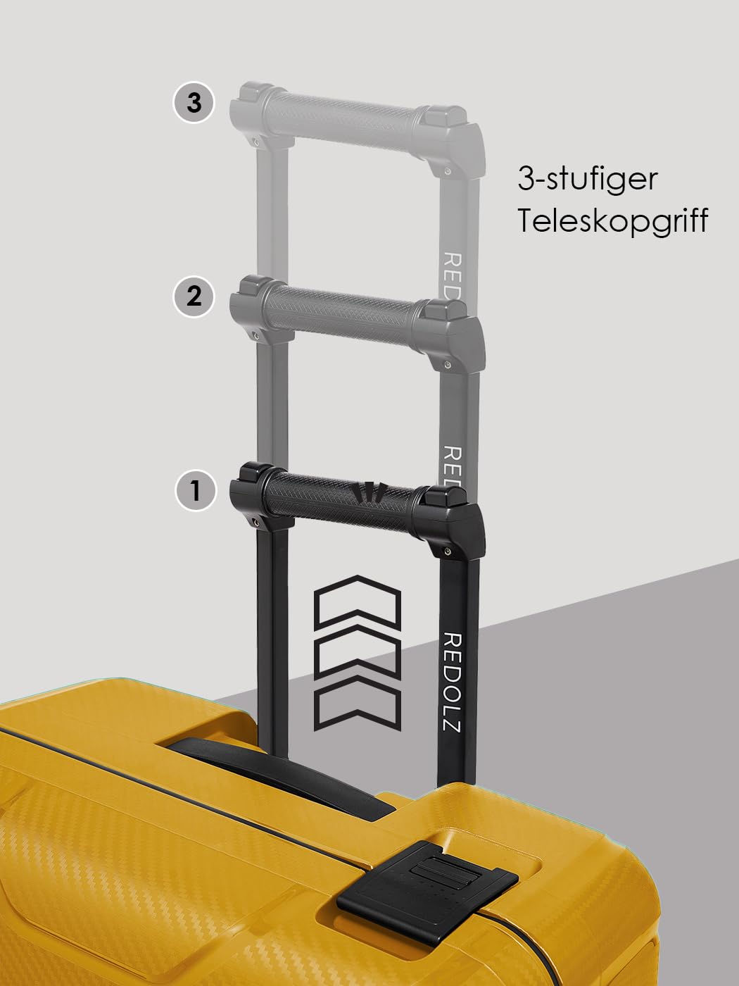 REDOLZ Hartschalen Check-in Koffer ohne Reißverschluss | 3-Punkt-Verschluss-System | Großer XL Trolley 53 x 28 x 75 cm aus hochwertigem Polypropylen Material | 4-Rollen & TSA-Schloss (Essentials 15)