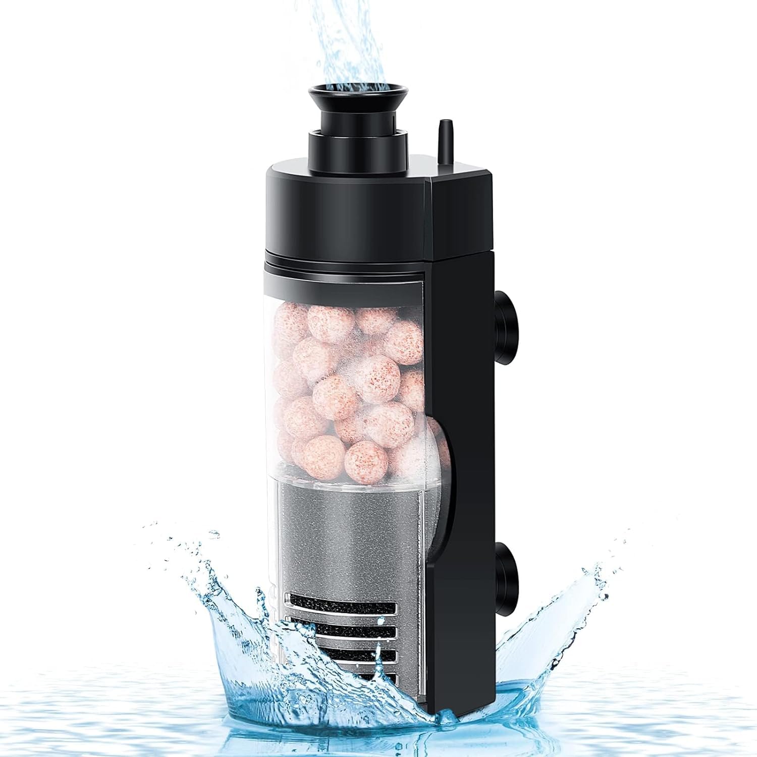 Joyzzz Aquarium Filter - Submersible Foam Filter with Filtered Ceramic Balls, Ideal for Small Tanks and Breeding Fry Shrimp Tank