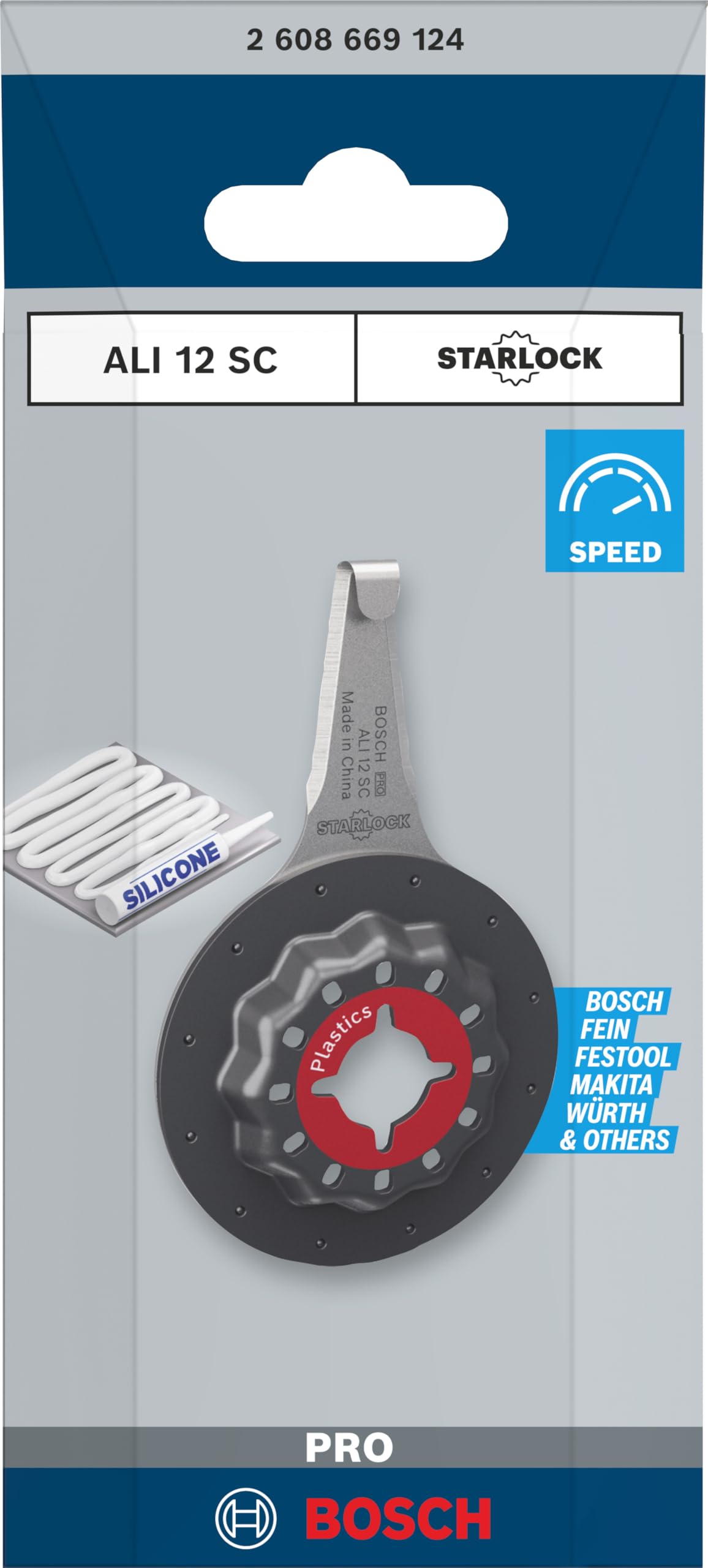 Bosch 1x Lame pour outil multifonctions PRO Silicone ALI 12 SC (pour Silicone, Silicone, Largeur 12 mm, Professional Accessoire Outil multifonction)