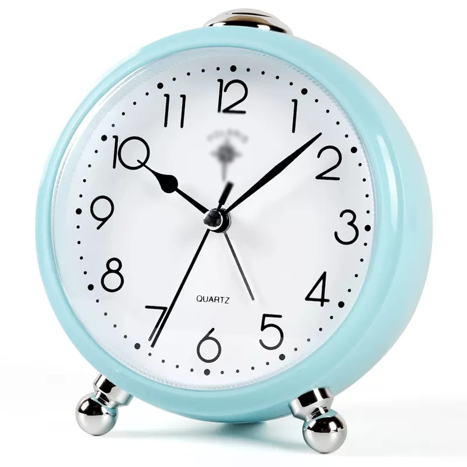BMKGODN alarm clock， Super Silent Non Ticking Small Round Clock,Battery Operated,for Bedrooms Bedside Desk(C)