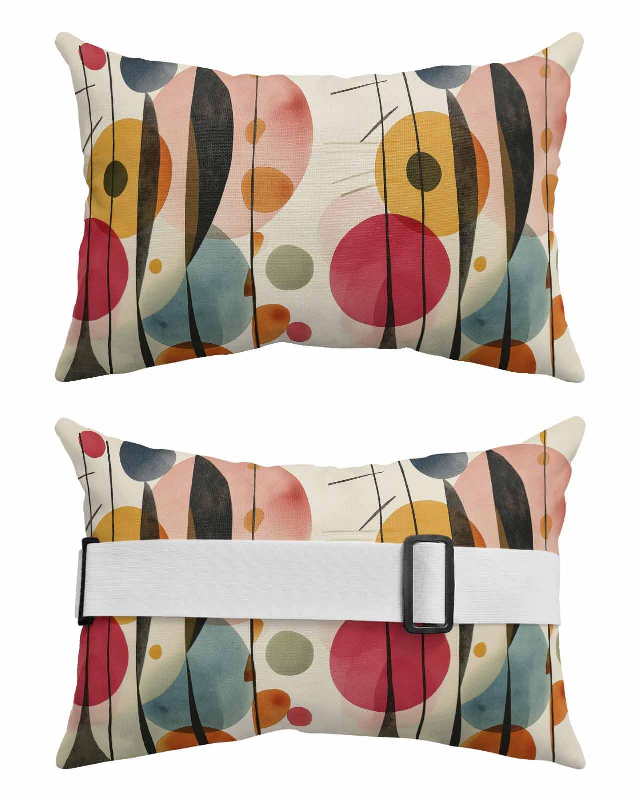 EZON-CH Outdoor Pillows Waterproof with Inserts, Retro Abstract Oil Painting Design Fluffy Lumbar CushionsLumbar Cushion Covers, Patio Furniture Pillows for Home Balcony Garden Decor 11x16in