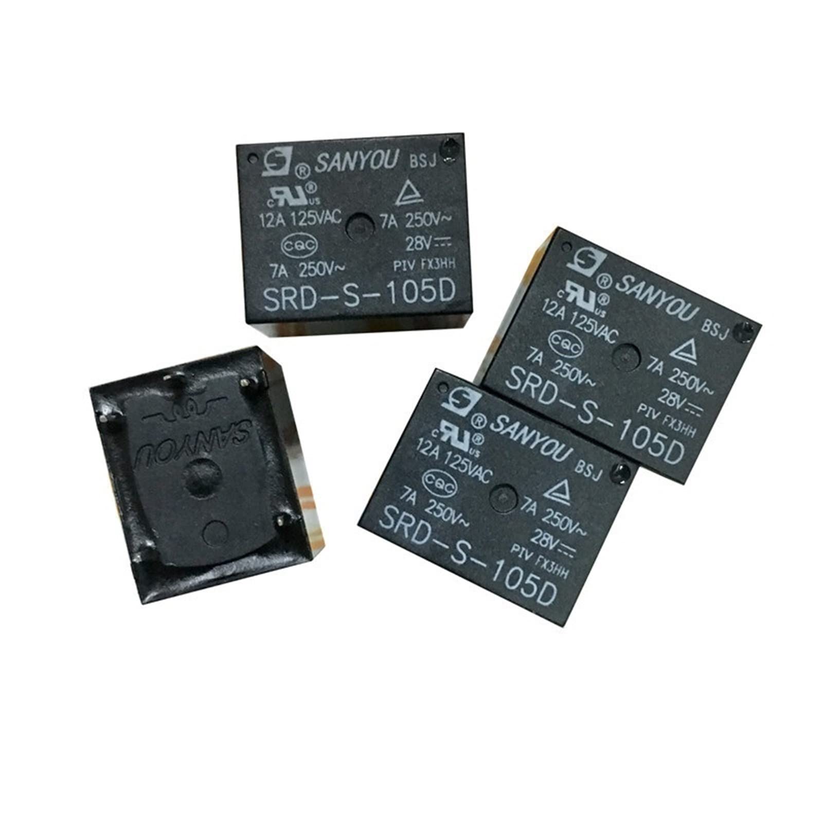 BEOTTO 5PCS SRD-S-105D DC 5V 12A SRD-D RELAY DIP 5PIN 1-CH 0.36W