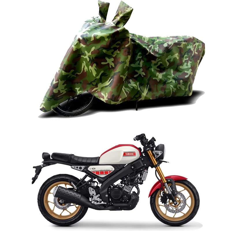 Image of 100% Water Resistant Full Bike Scooty Two Wheeler Body Cover Compatible for Yamaha XSR155 /UV-Rays /Heat Protection /Birds Dropping /Scratchproof /Dust Proof /Waterproof /All Varients[Green MJ]