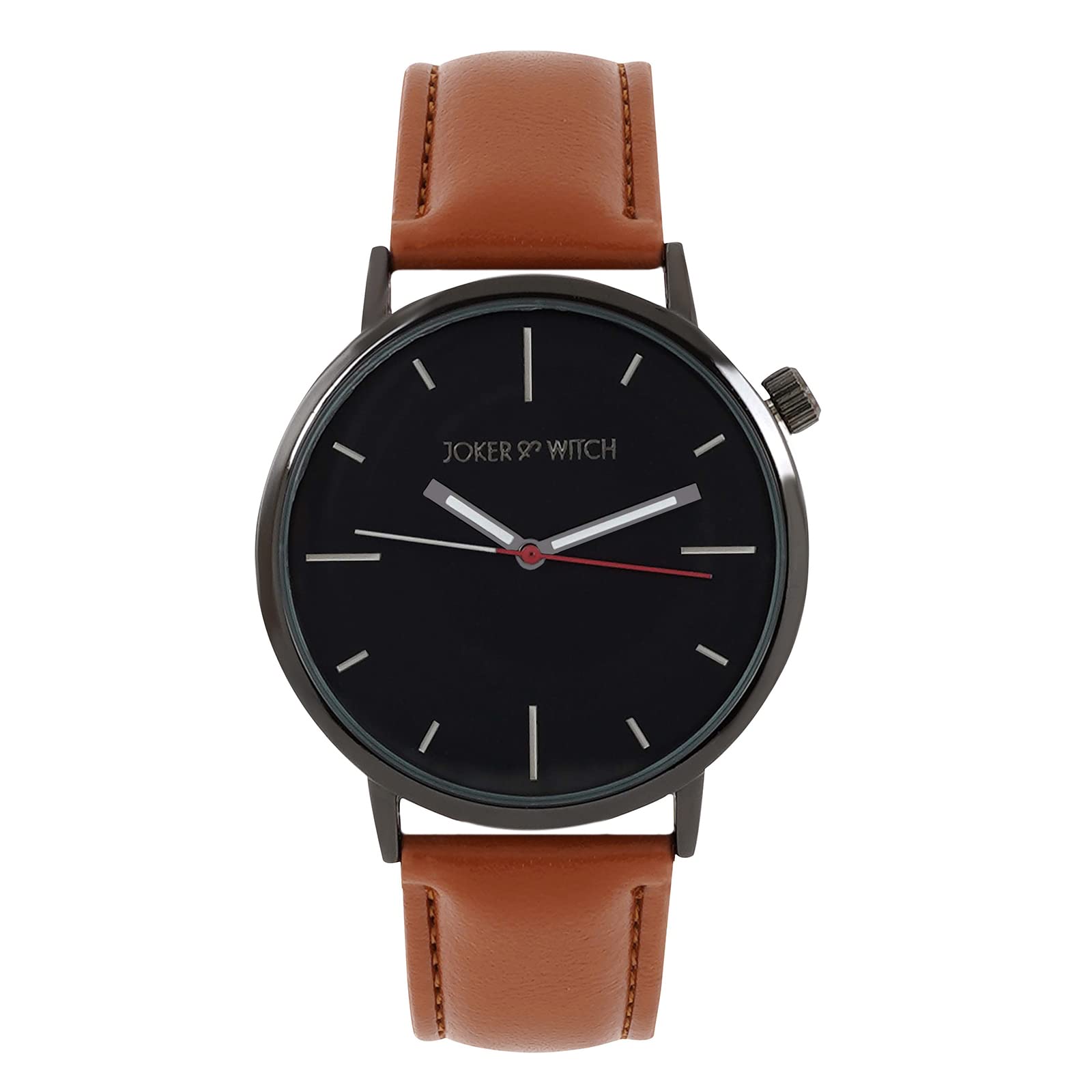 Joker & Witch Manchester Black Dial Tan Faux Leather Analogue Watch for Men (B0BBFHW1Q8) Amazon Price History, Amazon Price Tracker