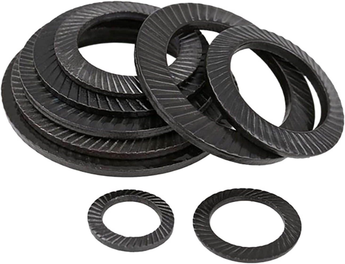 Lock washers,Star washers Flat Washers M3 M4 M5 M6 M8 M10 M12-M30 Lock Washers Self-Locking Washer Double Sides Toothed, and Rust Resistance(2pcs,M20)(2pcs,M27)