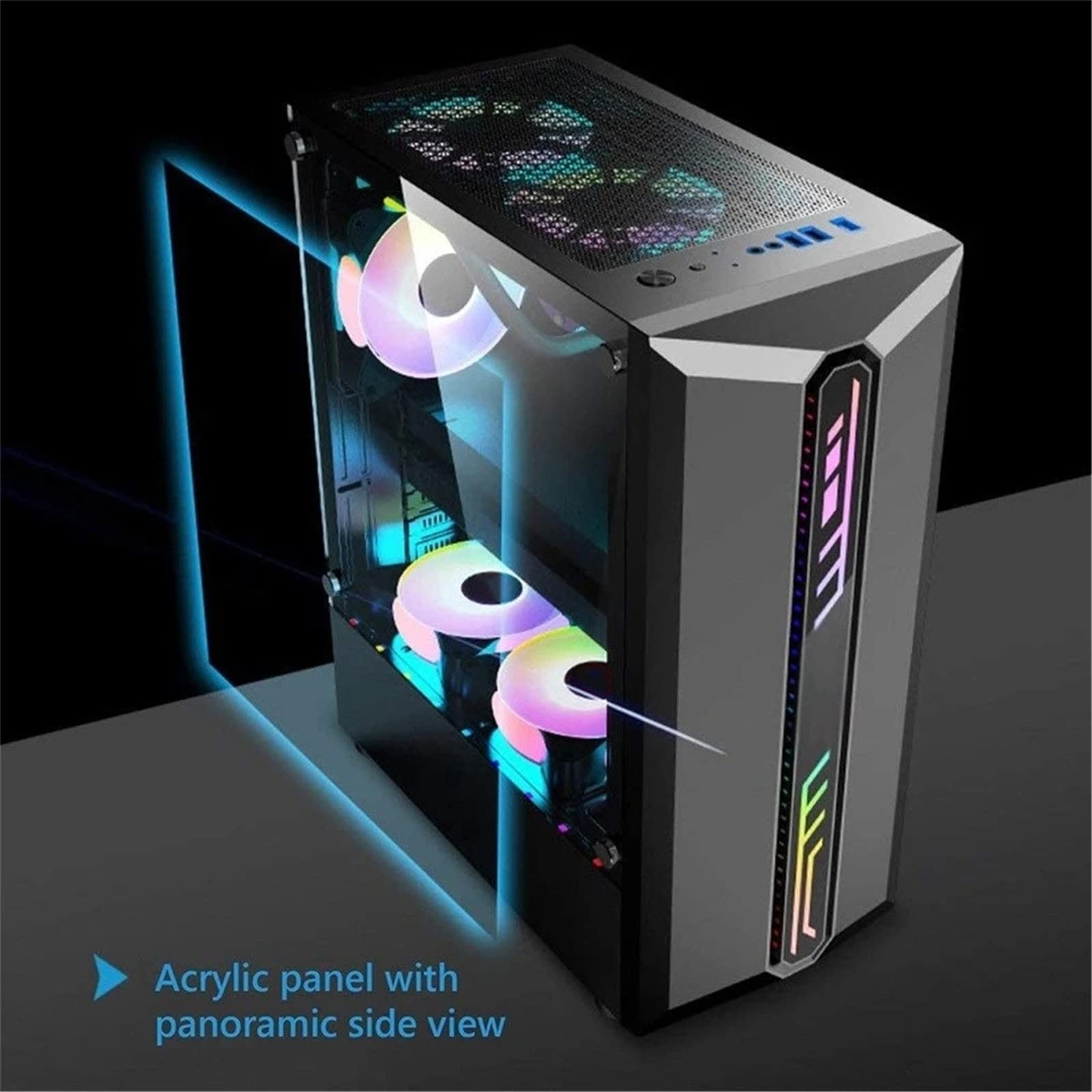Amazon.co.jp: コンピュータケース RGBゲーミングケースミッドタワー
