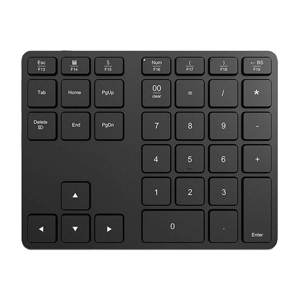 KATUEFUIUBluetooth numeric keypad, 35-key wireless rechargeable numeric keypad, suitable for PC/laptop/tablet with Bluetooth with Windows/Mac OS/IOS and Android system, black