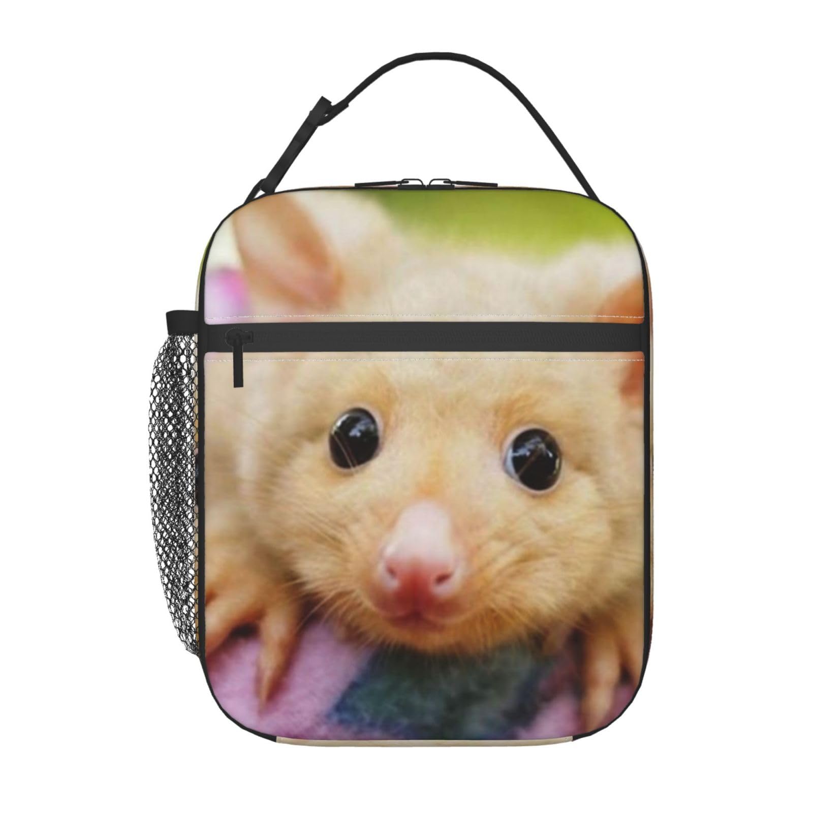 Portable Insulated Lunch Bag Golden Brushtail Possum Cooler Lunch Container Thick Reusable Lunch Box Tote Bag for Work Picnic School Kids