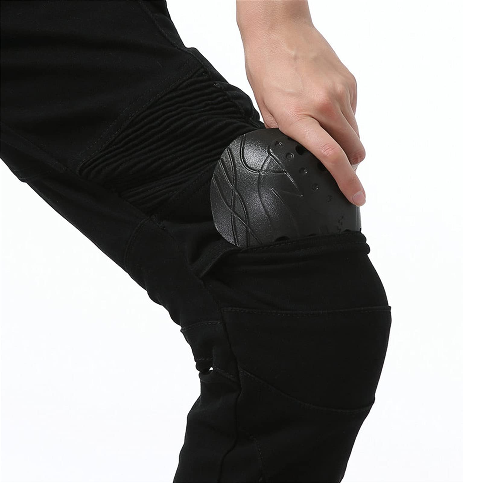 Donne Pantaloni Da Moto, Donna Pants Jeans Per Motociclismo Antivento Traspirante Resistenti Caduta/all'usura Con Rimovibile Ginocchiere E Armatura Protezioni (Nero,XS)